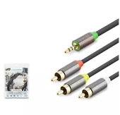 HADRON HDX1064 3.5MM TO 3RCA KABLO 2LINE GOLD 1.5M SİYAH - 1