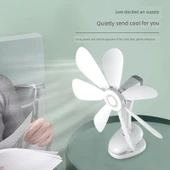 Mini Klip Fan - Yedi Yapraklı Masa Klip Fanı + 3m Anahtar Kablosu - 3