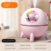 Mini USB Masaüstü Nemlendirici - Pembe - Uzay Bebekli - Şarjlı Nano Sis - 1