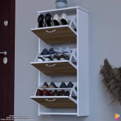 Modilayn WEST Asma Antre 52 x116x 26 cm’ lik 3 Düşer Kapak 6 Göz Bölmeli Ayakkabılık - 1