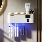 UV Duvara Monte Elektrikli Diş Fırçası Sterilizatörü - Beyaz Altın - 1