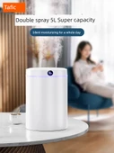 5L Büyük Kapasiteli Çift Sprey USB Nemlendirici - Dijital Ekran +5 Pamuk Çubuğu - 2