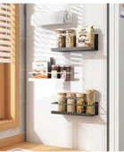 Mıknatıslı Mutfak Rafı - Koruma Raylı - Siyah thumbnail 9