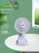 Şarjlı USB Klips Fan - F15 Siyah (yüksek) 4400mAh - 6