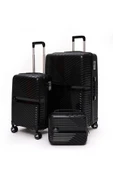 Elatae Exclusive Pro Polipropilen Kırılmaz 3'lü Valiz Seti Büyük - Kabin Boy ve Makyaj Çantası Siyah 5239 thumbnail 1