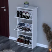 Modilayn WEST Antre 52x116x 26 cm’ lik 3 Düşer Kapak 6 Göz Bölmeli Ayakkabılık - 3