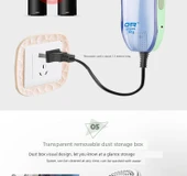 Elektrikli Lint Temizleyici - Yeşil Yükseltme (yüksek güç) +3 yedek kesici başlık + kesici ağı - 11