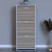 Modilayn WEST Antre 52x116x 26 cm’ lik 3 Düşer Kapak 6 Göz Bölmeli Ayakkabılık - 4