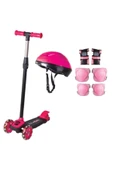 Cool Wheels 3 Yaş Üstü Pembe Twist Işıklı Scooter Kask Seti - 1