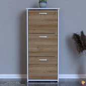 Modilayn WEST Antre 52x116x 26 cm’ lik 3 Düşer Kapak 6 Göz Bölmeli Ayakkabılık thumbnail 4