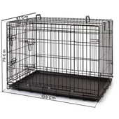Metal Kedi Köpek Kafesi 120x75x84cm Siyah - 2