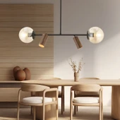 Apliqa Alkan Siyah 4Lü Sarkıt Modern Retro Tasarım Spot Avize thumbnail 1