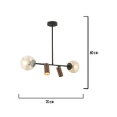 Apliqa Alkan Siyah 4Lü Sarkıt Modern Retro Tasarım Spot Avize thumbnail 5