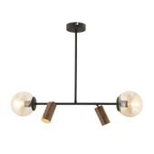 Apliqa Alkan Siyah 4Lü Sarkıt Modern Retro Tasarım Spot Avize thumbnail 2