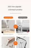 USB Işık Sesli Araç Yoğun Sis Nemlendirici - Beyaz - 1100mA + 8 Filtre Elemanı + 500ml Cam Şişe - 12