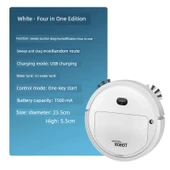 Akıllı Emme Süpürme Mop Robotu - K250A Beyaz 5'ü 1 Arada thumbnail 3