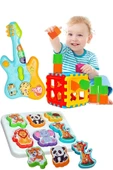 Oruç Oyuncak Oyuncak Işıklı ve Müzikli Gitar  Sevimli Hayvanlar Bultak Set - 1
