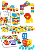 Oruç Oyuncak Bultak Neşeli hayvanlar 150 Parça Blok Eğitici Zeka Geliştirici Set Eğitici Set thumbnail 1