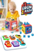 Oruç Oyuncak Eğitici Işıklı ve Müzikli 6in1 Aktivite Küpü Neşeli Dostlar Bultak Set thumbnail 1