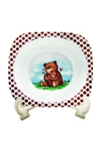 Alkamel Bebek Mama Tabağı Ayıcıklı Formlu 5 Li Set Melamin Kare - 3
