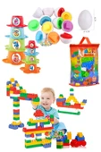 Fırsat Oyuncak Geometrik Yumurta Eşleme Papatya Resimli Kule 120 Parça Bloklar thumbnail 1