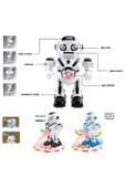 Oruç Oyuncak Pilli Işıklı ve Müzikli Hareketli Disk Atan Uzay Savaşçısı Pilli Robot 27 cm thumbnail 1