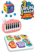 Oruç Oyuncak Eğitici Aktivite Tavşanlı Işıklı Müzikal Piano Neşeli Dostlar Bultak set - 1