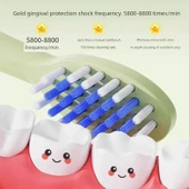 Çocuk Elektrikli Diş Fırçası - İvory + 6 Orijinal Fırça Başlığı thumbnail 4