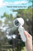 Taşınabilir USB Şarjlı Katlanabilir El Fanı - Şık Beyaz - 0mAh - Dijital Ekran - 6