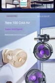USB Klipsli Mini Fan - Sakura Pudra, 6 inç, 5 Hızlı Kasırga, Gece Lambası - 11
