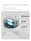 Uzaktan Kumandalı Mini Tavan Fanı - Minimalist Beyaz - Kablosuz Şarj 8000mAh - 2