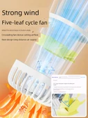 Taşınabilir USB Klip Fan - Beyaz Klip - Çift Türbin - 2400mAh - 5