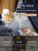 Taşınabilir USB Klip Fan - Beyaz Klip - Çift Türbin - 2400mAh - 6