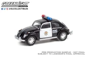 Greenlight Classic Volkswagen Beetle Black & White Veracruz Police Mexico Club Vee V-Dub Series 1/64 Model Araba - 1