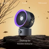 Taşınabilir USB Şarjlı Mini Masa Fanı - Şık Beyaz - Takılabilir - 2