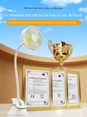 Taşınabilir USB Klip Fan - Beyaz Klip - Çift Türbin - 2400mAh - 4