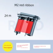 Etiket Yazıcı Reçine Şeridi M2 - Kırmızı, 24 Metre - 1