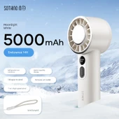 Taşınabilir El Tipi Soğutma Fanı - Ay Işığı Beyaz - 5000mAh - 1