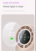 USB Masa Fanı - Derin Uzay Gri - Şarj Edilebilir - Uzun Süreli - Akıllı LCD Ekran - Sessiz - İki Amaçlı - 10