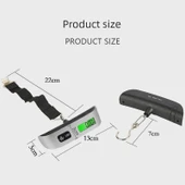 Yüksek Hassasiyetli Taşınabilir Elektronik Bagaj Tartısı - Gümüş Gri Kanca - 4