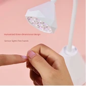 Ses Kontrollü Güç Depolama Hızlı Kuruyan UV Oje Lambası - Beyaz Çay Lambası (Pembe) - 4