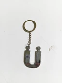 Ü Harfi Plastik Krom Kaplama Anahtarlık- Harf Çanta Süsü - 2