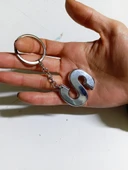 S Harfi Plastik Krom Kaplama Anahtarlık- Harf Çanta Süsü - 1
