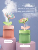 USB Nemlendirici - Mor [Gardenya] + 12 Pamuklu Çubuk - Büyük Kapasite - Sessiz Nano Sprey - Sıcak Atmosfer Lambası - 10