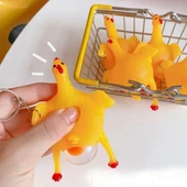 Yumurtlayan Eğlenceli Tavuk Anahtarlık Stres Topu Hediyelik Oyuncak Çanta Süsü - 3