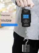 Taşınabilir Dijital Asma Terazi - 75kg Pil Modeli - Mezura ve Pil ile - 3