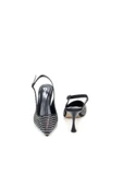 Pisagor Ps-31930 7 Cm Topuklu Kadın Taşlı Arkası Açık Stiletto Abiye Ayakkabı - 3