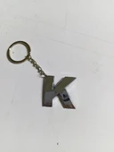 K Harfi Plastik Krom Kaplama Anahtarlık- Harf Çanta Süsü - 2