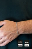2mm Gurmet 925 Ayar Gümüş Bileklik - 1
