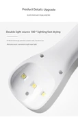Taşınabilir UV LED Tırnak Lambası - Beyaz - 30 Saniye - 9